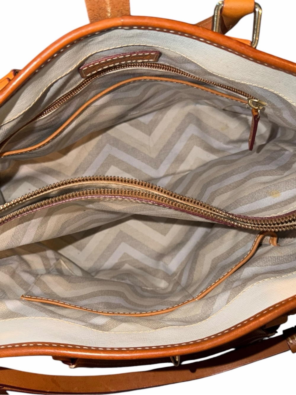 Dooney & Bourke Claremont Dover Tote Set - Black & Tan Leather (3-Piece Set) - Picture 9 of 16